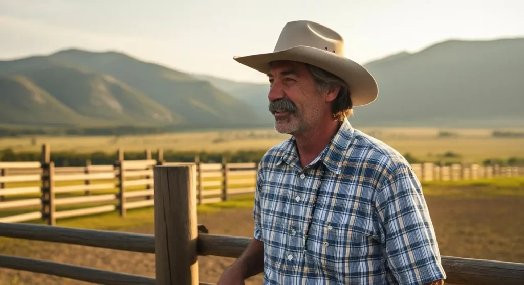 Shaun Johnston as Jack Bartlett standing at the Heartland ranch in Alberta under soft daylight