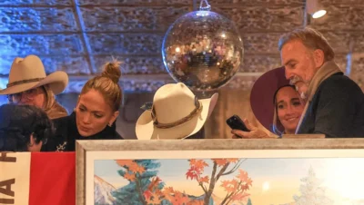 Jennifer Lopez Kevin Costner shopping Aspen December 2024