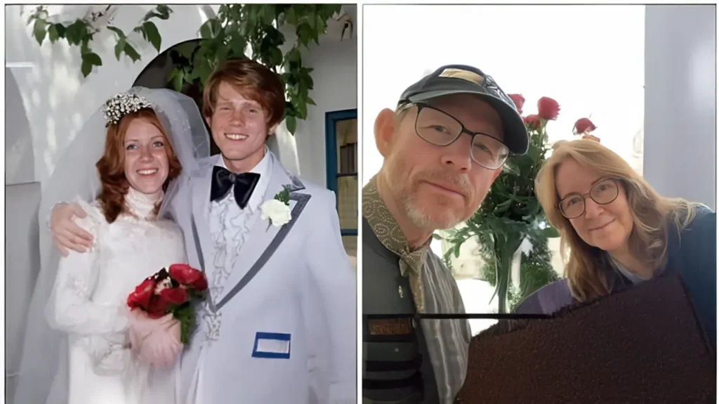 Ron Howard and Cheryl Howard smiling on their 50th wedding anniversary